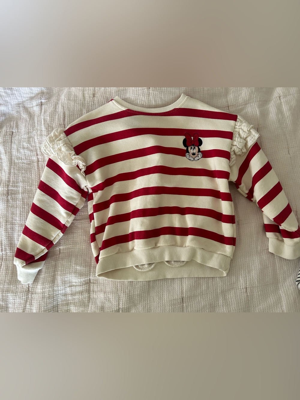 Zara Minnie Mouse Red Striped Sweater 6